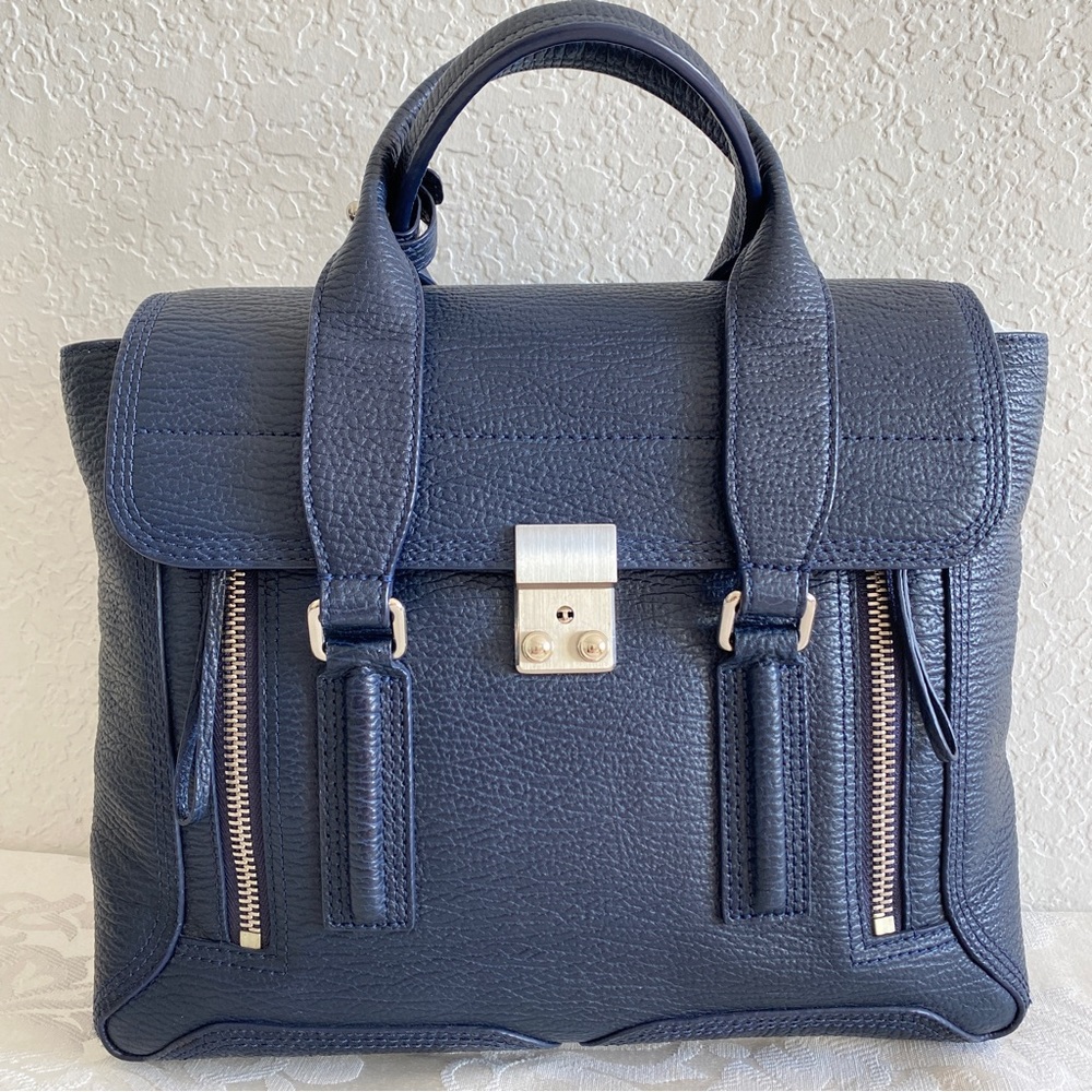 3.1 PHILLIP LIM navy Mediums Pashli leather tote
